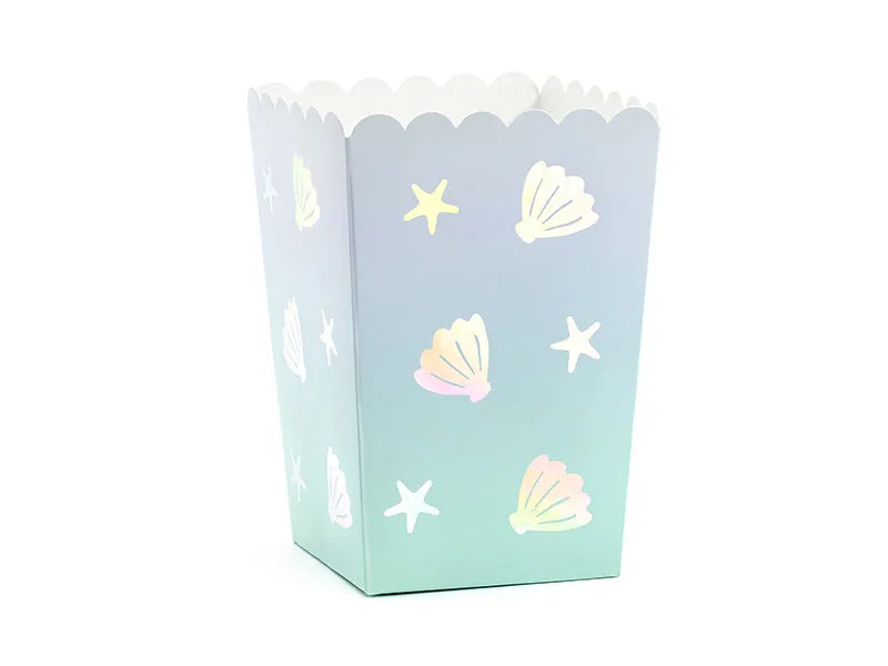 Cutii pentru popcorn model sirenă 7x7x12.5cm 6 bucăți