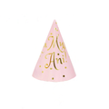 "Happy birthday" party hat pink 6 pcs