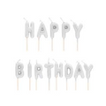 Happy Birthday candle silver