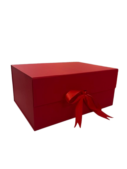 Cutie de cadou montabila rosie simpla cu funda 39x28x17.5 cm