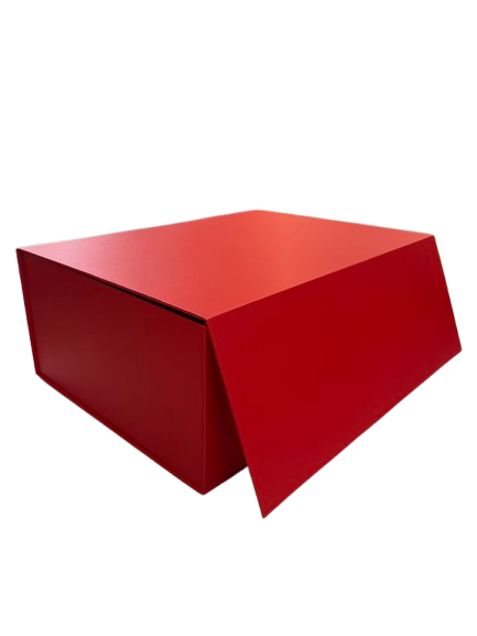 Cutie de cadou montabila rosie simpla cu magnet 38x27x16 cm