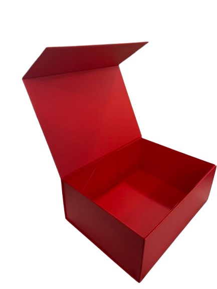 Cutie de cadou montabila rosie simpla cu magnet 38x27x16 cm